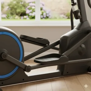Large anti-slip adjustable footplates on a home elliptical between £400 and £600 for a comfortable stride.