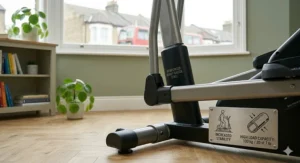 A detailed shot of the reinforced heavy-gauge steel frame of a cross trainer, emphasizing its high load capacity and sturdy build for long-term durability.