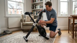 A space-saving, foldable exercise bike perfect for a small UK flat or apartment living.