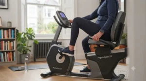 A step-through frame recumbent bike allowing for easy access for those with limited mobility.