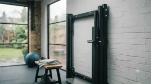 Lifter demonstrating correct posture and bar placement inside a squat rack to avoid common beginner lifting mistakes.