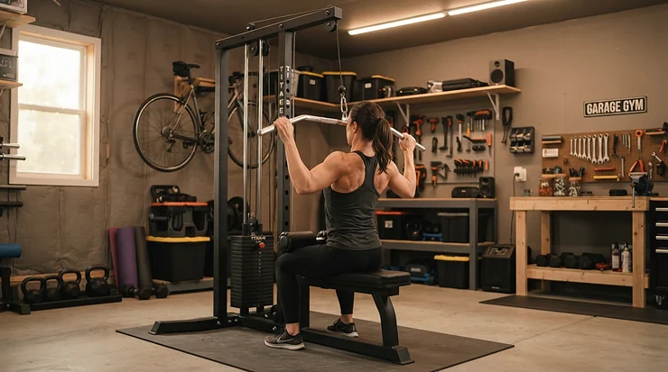 Budget functional trainer cable machine under £500 inside a British garage gym