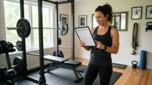 Visual guide helping a fitness enthusiast evaluate functional trainer vs cable machine options for their house